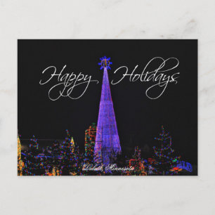 Cartão Postal De Festividades Cartão das luzes de Natal de Duluth Minnesota