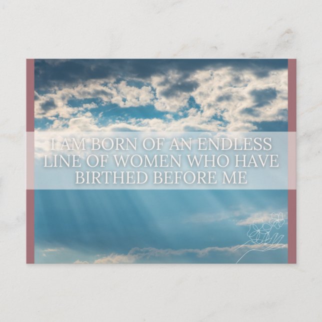 Cartão Postal De Festividades Cartão de Afirmação de Nascimento (Frente)