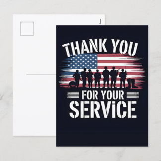 Cartão Postal De Festividades Cartão de Agradecimento Patriótico para Veteranos