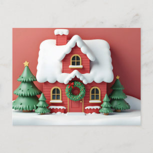 Cartão Postal De Festividades Cartão de algodão de Natal