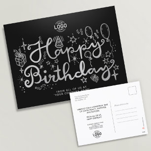 Cartão Postal De Festividades Cartão de Aniversário Empresarial Fun Silver Black