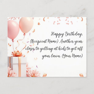 Cartão Postal De Festividades Cartão de Aniversário Personalizado Elegante Perso