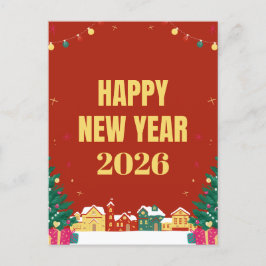 Cartão Postal De Festividades Cartão de Ano Novo 2026 – Cartão de Felicitações F