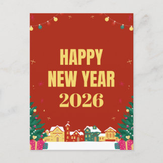 Cartão Postal De Festividades Cartão de Ano Novo 2026 – Cartão de Felicitações F