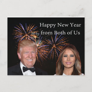 Cartão Postal De Festividades Cartão de ano novo de Donald e Melania Trump