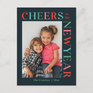 Cartão Postal De Festividades Cartão de Ano Novo Feliz com Moldura Alegre Editáv
