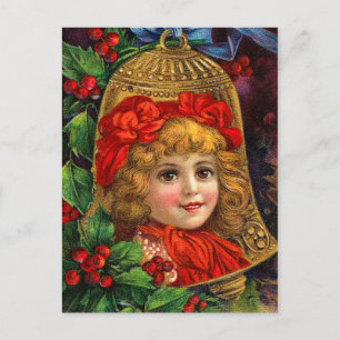 Cartão Postal De Festividades Cartão de Bell de Natal do Victorian