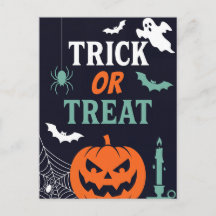 Cartão de Boas Festas de Halloween Abóbora Doces o