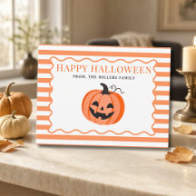 Cartão de Boas Festas de Halloween com Abóbora Lis