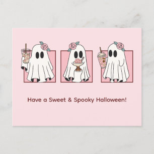 Cartão Postal De Festividades Cartão de Boas Festas de Halloween Fofo e Assustad