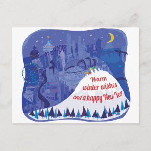 Cartão Postal De Festividades Cartão de Boas Festas de Seattle