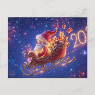 Cartão Postal De Festividades Cartão de Boas Festas do Papai Noel 3D – Festivo H