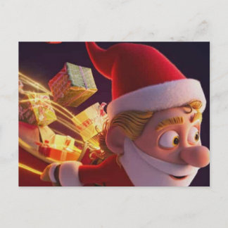 Cartão Postal De Festividades Cartão de Boas Festas do Papai Noel 3D – Festivo H