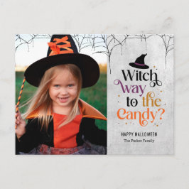 Cartão Postal De Festividades Cartão De Bruxo Para O Docinho Halloween
