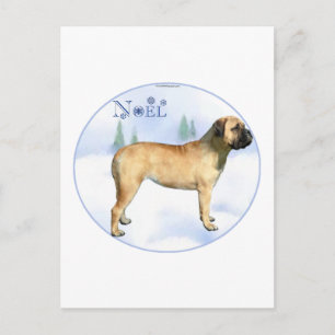Cartão Postal De Festividades Cartão de Bullmastiff Noel