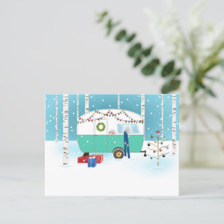 Cartão Postal De Festividades Cartão de Campo de Natal dos papais noeis