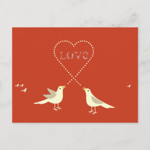 Cartão Postal De Festividades Cartão de Dia de os namorados Lovebird