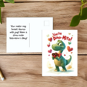 Cartão Postal De Festividades Cartão de Dia de os namorados para Criança Dino-mi