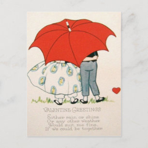 Cartão Postal De Festividades Cartão de Dia dos Namorados de Casal Vintage Retro