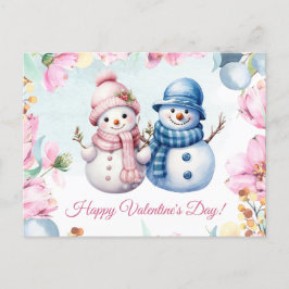 Cartão Postal De Festividades Cartão de Dia dos Namorados Feliz com Boneco de Ne