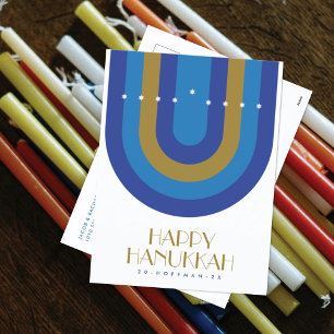 CARTÃO POSTAL DE FESTIVIDADES CARTÃO DE FERIADO ART DECO HANUKKAH