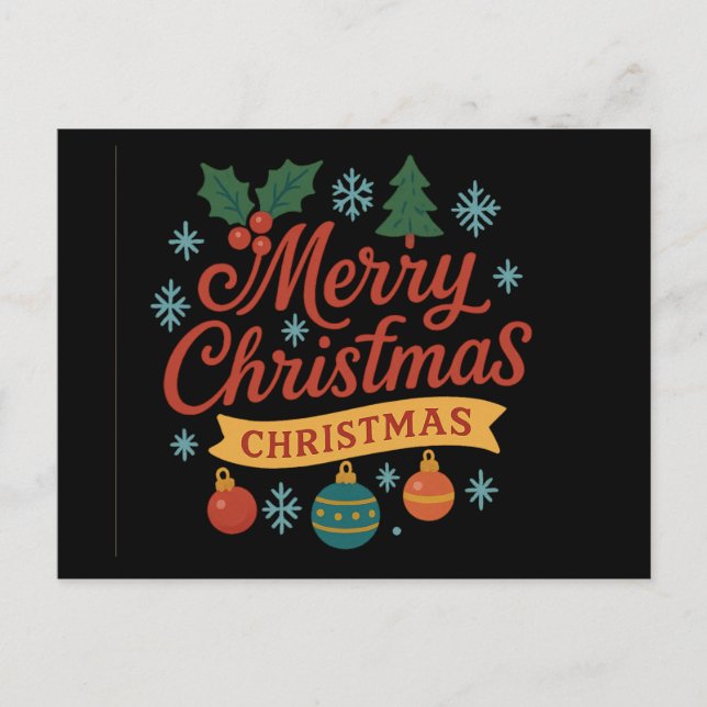 Cartão Postal De Festividades Cartão de Feriado de Natal Dobrado (Frente)