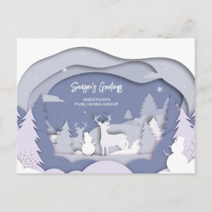 Cartão Postal De Festividades Cartão de Feriado Empresarial para Cena de Neve El