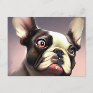 Cartão Postal De Festividades Cartão de Feriado Francês para Bulldog