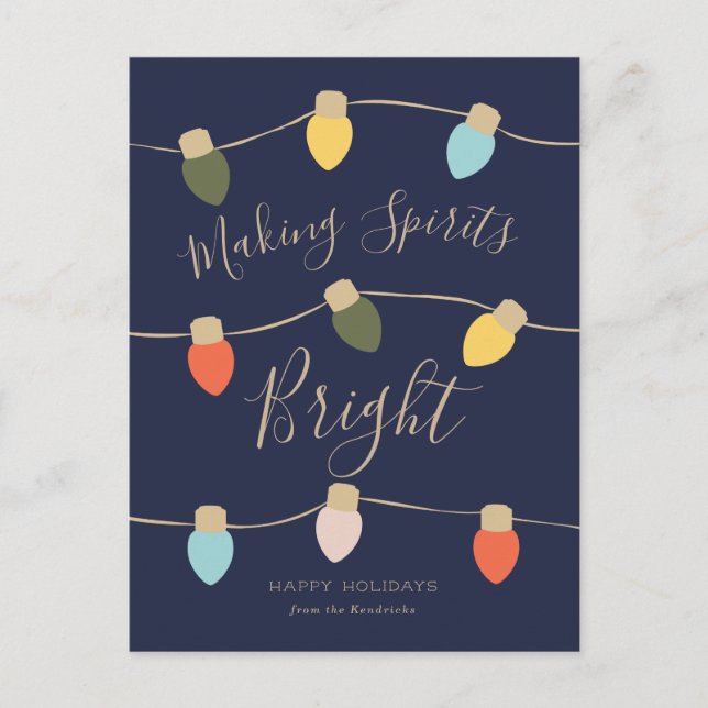 Cartão Postal De Festividades Cartão de Feriado Retro Twinkles (Frente)