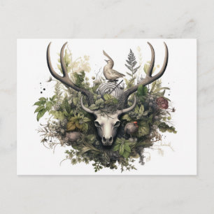 Cartão Postal De Festividades Cartão de Férias Artísticas Nórdico Retro Pagan