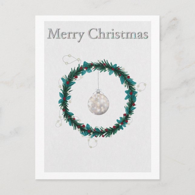 Cartão Postal De Festividades Cartão de Férias com ilustração de Natal (Frente)