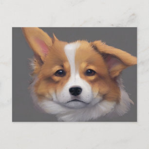 Cartão Postal De Festividades Cartão de Férias Corgi Cute