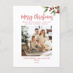 Cartão Postal De Festividades Cartão de Férias da Família Vermelha Feliz Natal