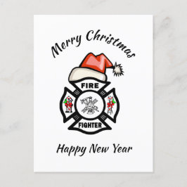 Cartão Postal De Festividades Cartão de Férias de Bombeiros de Papais noeis