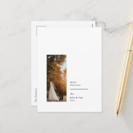 Cartão Postal De Festividades Cartão de Férias de Foto Minimalista Elegante