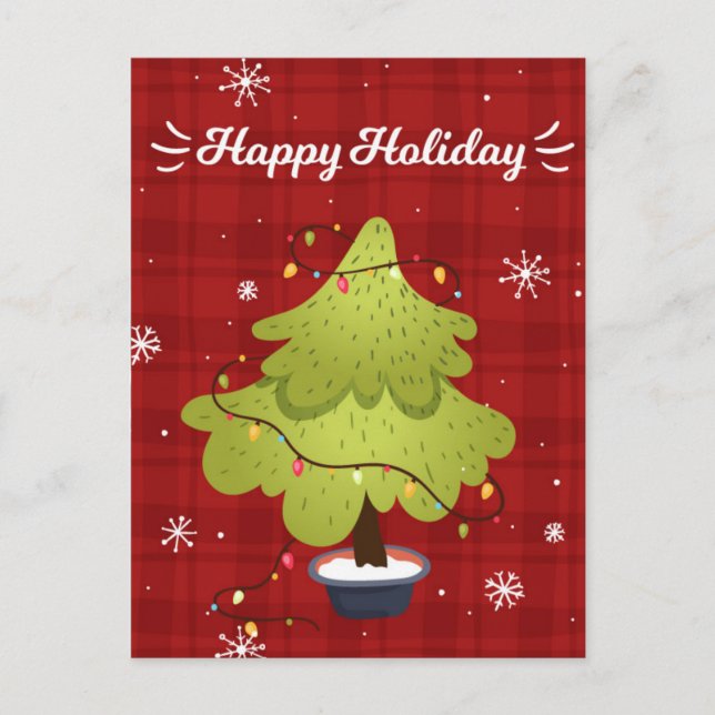 Cartão Postal De Festividades Cartão de Férias de Natal de Férias Feliz (Frente)