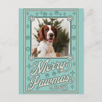 Cartão Postal De Festividades Cartão de Férias de Natal Pet Pawmas da feliz