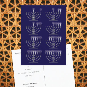 Cartão Postal De Festividades Cartão de Férias de Oito Noites de Hanukkah