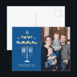 Cartão Postal De Festividades Cartão de Férias "Feliz Hanukkah"<br><div class="desc">Foto festiva personalizada Feliz Chanucá.</div>
