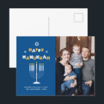 Cartão Postal De Festividades Cartão de Férias "Feliz Hanukkah"<br><div class="desc">Foto festiva personalizada Feliz Chanucá.</div>