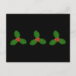 Cartão Postal De Festividades Cartão de Férias Folhas de Azevinho