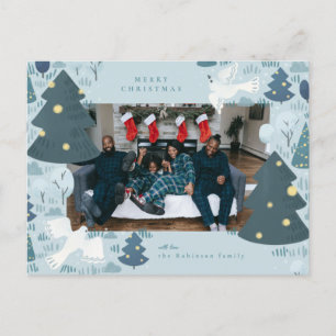 Cartão Postal De Festividades Cartão de Férias Ilustrado Pombo da Paz