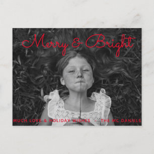 Cartão Postal De Festividades Cartão de Foto de Férias Merry & Bright Editável