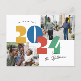 Cartão Postal De Festividades Cartão de Foto Plano de Ano Novo Carimbado