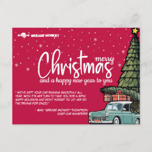 Cartão Postal De Festividades Cartão de Mensagem de Cuidado com o Carro Festivo 