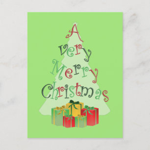 Cartão Postal De Festividades Cartão de Natal Árvore de Natal Alegre