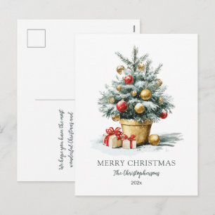 Cartão Postal De Festividades Cartão de Natal Árvore de Natal Elegante