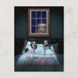 Cartão Postal De Festividades Cartão de Natal assustador do papai noel