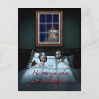 Cartão Postal De Festividades Cartão de Natal assustador do papai noel