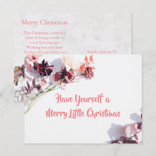 Cartão Postal De Festividades Cartão de Natal - Bonita Rosa